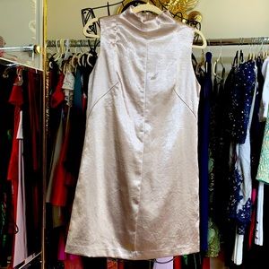 Silver High Neck Mini Dress